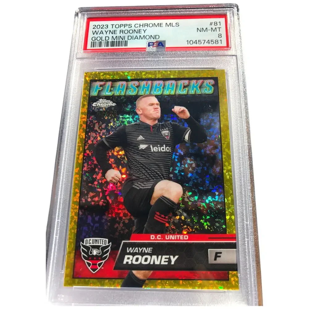 2023 Topps Chrome MLS Gold Mini-Diamond #81 Wayne Rooney /50 PSA 8 NM-MT
